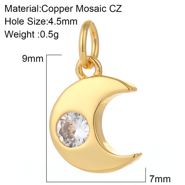 Micro-set zircon moon pendant jewelry