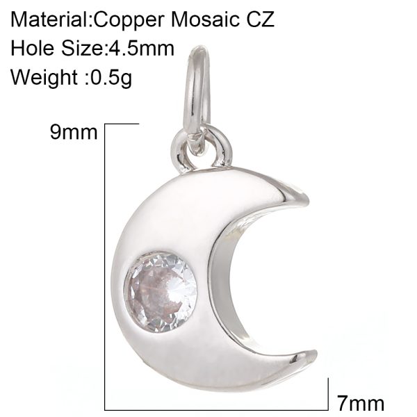 Micro-set zircon moon pendant jewelry