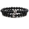 Volcanic Stone Agate Buddha Beads Natural Stone Elastic Bracelet