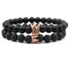 Volcanic Stone Agate Buddha Beads Natural Stone Elastic Bracelet