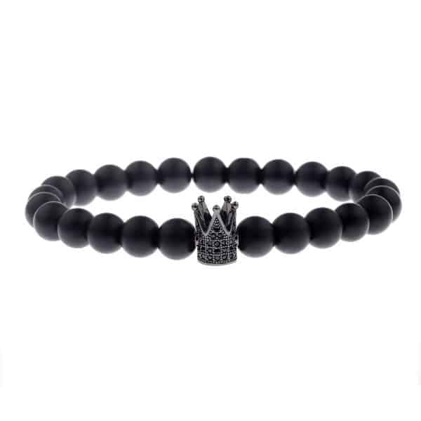 King and Queen Zircon Crown 8mm Stone Stone Couple Bracelet