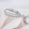 Zircon Circle Full Diamond Sterling Silver Stud Earrings