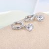 Zircon Circle Full Diamond Sterling Silver Stud Earrings