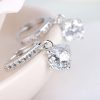 Zircon Circle Full Diamond Sterling Silver Stud Earrings