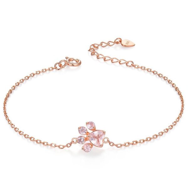 Rose Gold Hibiscus Stone Cat's Claw Jewelry