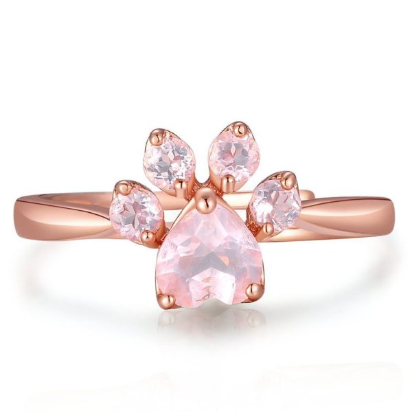 Rose Gold Hibiscus Stone Cat's Claw Jewelry
