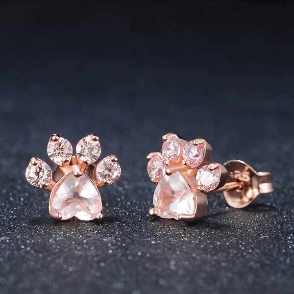 Rose Gold Hibiscus Stone Cat's Claw Jewelry
