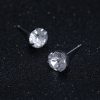 Simple Flower Claw Single Row Flashing Diamond Collar Necklace Earrings 3PCS Jewelry Set Bridal Accessories