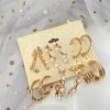 1616582656260.jpg Fashion Punk C-shaped Circle Pearl Set Earrings