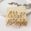 1616582656282.jpg Fashion Punk C-shaped Circle Pearl Set Earrings
