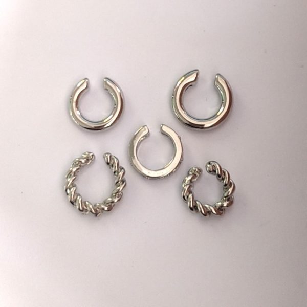 Five-Piece Set Of Simple Twisted C-Shaped Ear Clips