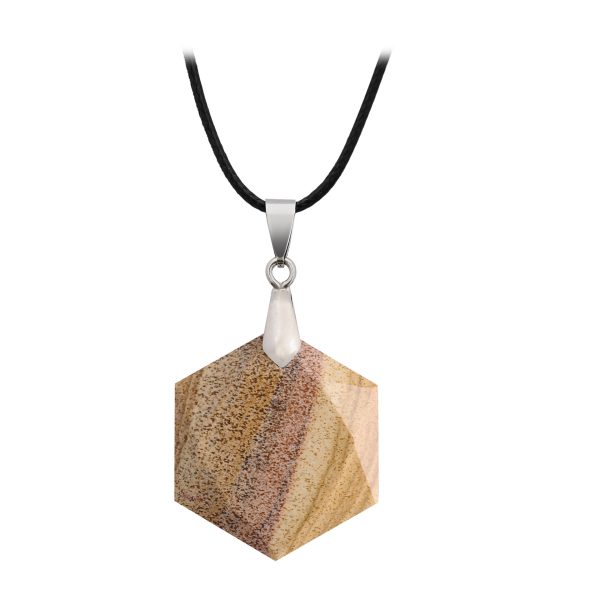 Natural Stone Pendant Six Pointed Star Necklace Sweater Chain Jewelry
