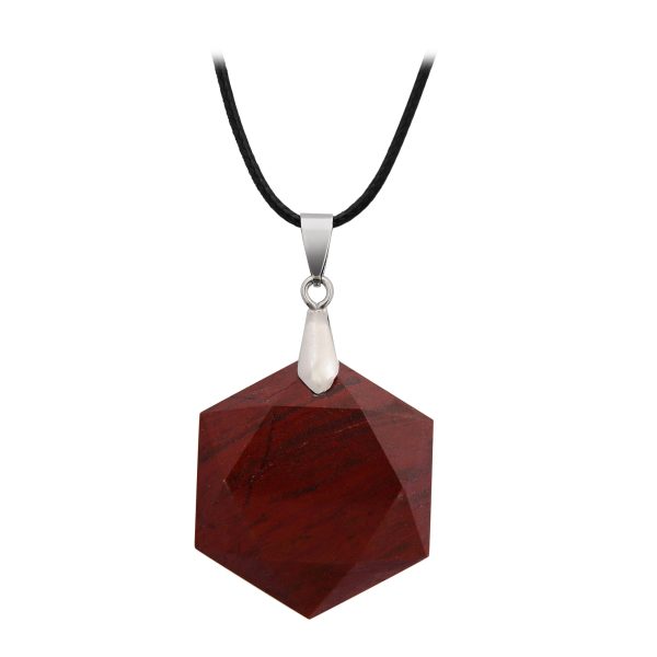 Natural Stone Pendant Six Pointed Star Necklace Sweater Chain Jewelry