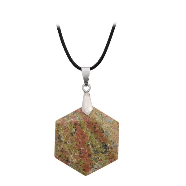 Natural Stone Pendant Six Pointed Star Necklace Sweater Chain Jewelry