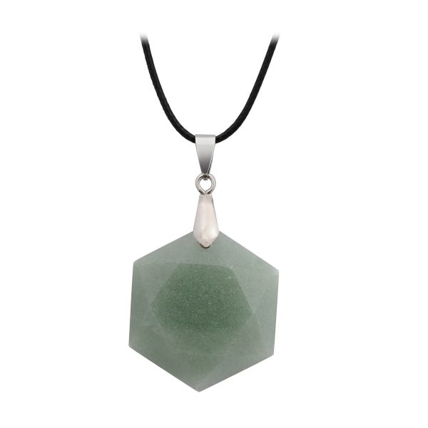 Natural Stone Pendant Six Pointed Star Necklace Sweater Chain Jewelry