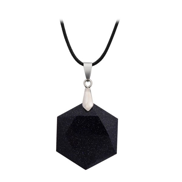 Natural Stone Pendant Six Pointed Star Necklace Sweater Chain Jewelry