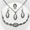 Love Heart Shaped Diamond Pendant Earrings Necklace Jewelry Set