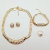 Love Heart Shaped Diamond Pendant Earrings Necklace Jewelry Set