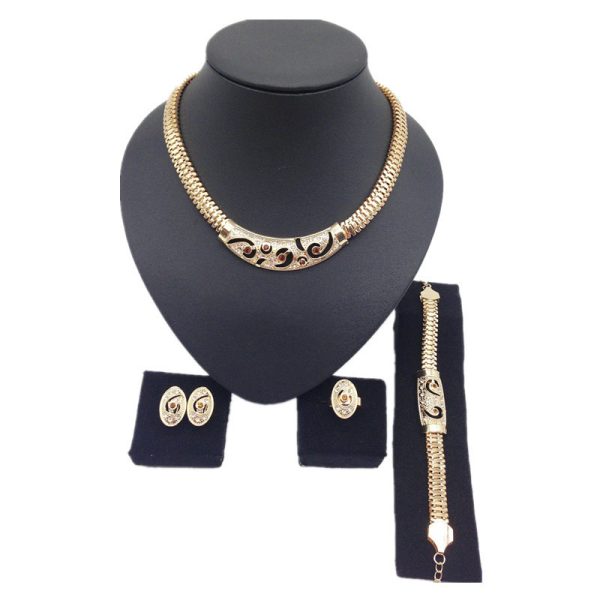 Love Heart Shaped Diamond Pendant Earrings Necklace Jewelry Set