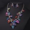 Europe and the United States big jewelry sets, color leaves, short clavicle necklace, bridal dress, female fashion accessories wholesale