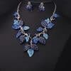 Europe and the United States big jewelry sets, color leaves, short clavicle necklace, bridal dress, female fashion accessories wholesale