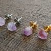 Amethyst Crushed Stone Stud Earrings