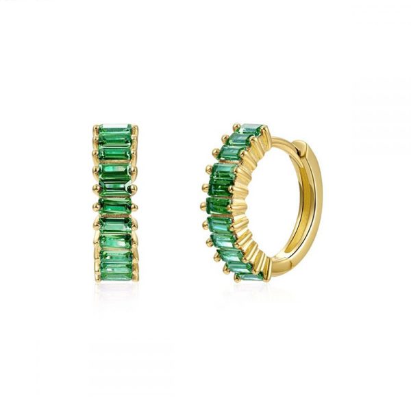 S925 Silver Hot Selling Cross Border Europe And The United States Big Circle Zircon Earrings With Multi-Color Round Earrings And Earrings