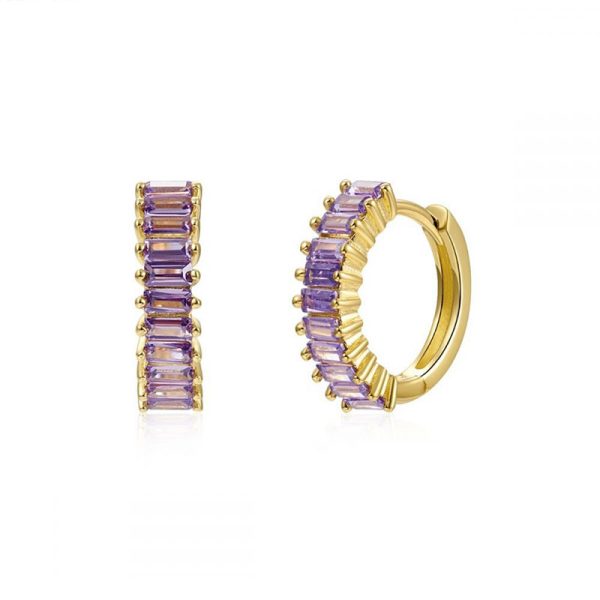 S925 Silver Hot Selling Cross Border Europe And The United States Big Circle Zircon Earrings With Multi-Color Round Earrings And Earrings