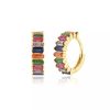 S925 Silver Hot Selling Cross Border Europe And The United States Big Circle Zircon Earrings With Multi-Color Round Earrings And Earrings