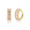 S925 Silver Hot Selling Cross Border Europe And The United States Big Circle Zircon Earrings With Multi-Color Round Earrings And Earrings