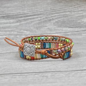 Natural Stone Beaded Double Bracelet Hand Jewelry