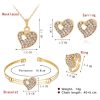 Peach Heart Jewelry Set European And American Crystal Love Set Sweater Necklace