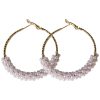 Simple And Versatile Retro Fashion Metal Circle Pearl Winding Geometric Hoop Earrings