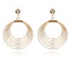 Simple And Versatile Retro Fashion Metal Circle Pearl Winding Geometric Hoop Earrings