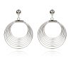 Simple And Versatile Retro Fashion Metal Circle Pearl Winding Geometric Hoop Earrings