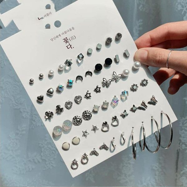 1619751435138.jpg Mini Set Earrings Female Korean Style Simple Student Trend Earrings