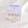 Inlaid Pearl Ladies Earrings French Vintage Gold Earring Set