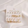 Inlaid Pearl Ladies Earrings French Vintage Gold Earring Set