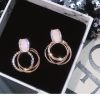 Rhinestone Dripping Circle Earrings