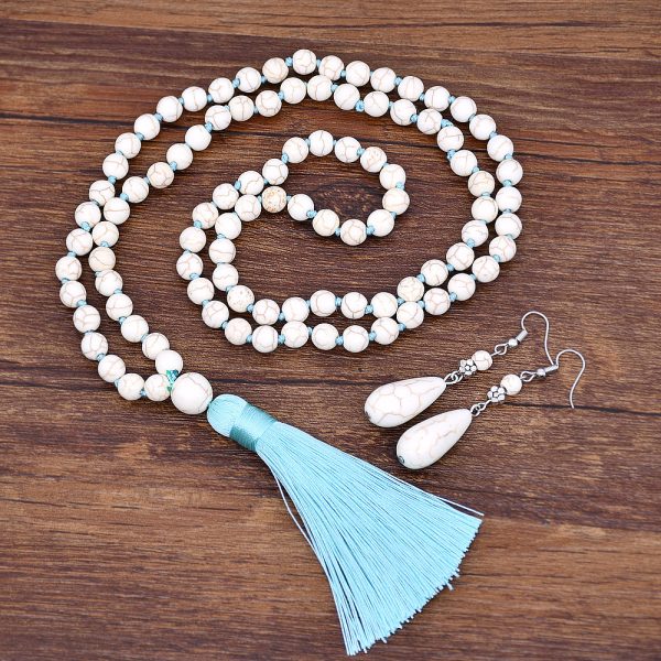 European And American Retro Turquoise Jewelry Ethnic Style Necklace Earrings Ring Bracelet Set