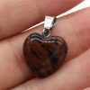 Exquisite Natural Stone Heart-shaped Semi-precious Stone Pendant