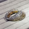 Diamond Double Row Large Circle Earrings