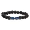 8mm Energy Stone Small V Volcanic Stone Bracelet