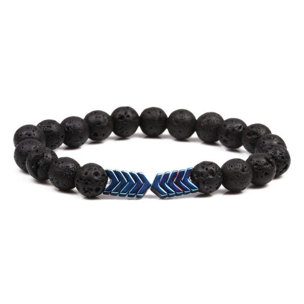 8mm Energy Stone Small V Volcanic Stone Bracelet