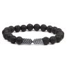 8mm Energy Stone Small V Volcanic Stone Bracelet