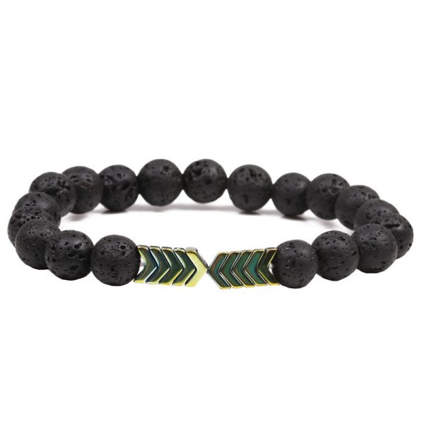 8mm Energy Stone Small V Volcanic Stone Bracelet