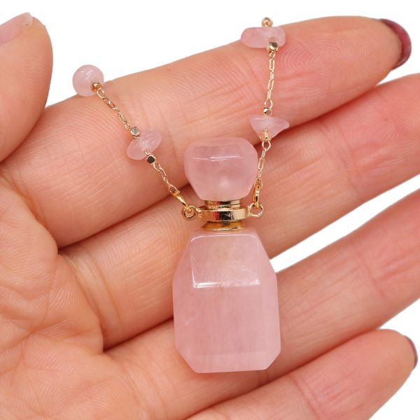 Exquisite Natural Stone Semi-Precious Stone Perfume Bottle For Diy Jewelry Fashion Exquisite Small Bottle