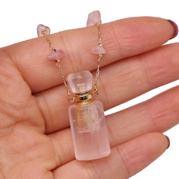 Exquisite Natural Stone Semi-Precious Stone Perfume Bottle For Diy Jewelry Fashion Exquisite Small Bottle