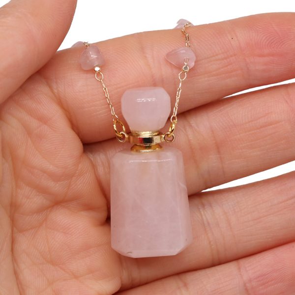 Exquisite Natural Stone Semi-Precious Stone Perfume Bottle For Diy Jewelry Fashion Exquisite Small Bottle