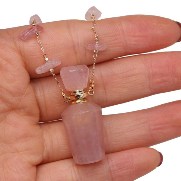 Exquisite Natural Stone Semi-Precious Stone Perfume Bottle For Diy Jewelry Fashion Exquisite Small Bottle